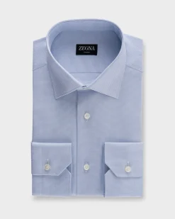 Blue Micro Check Trofeo Cotton Shirt