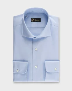 Blue Micro Oxford Cotton Shirt