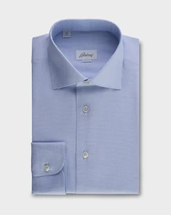 Blue Micro Pattern Cotton Shirt