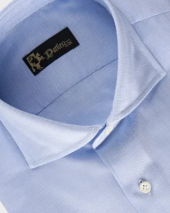 Blue Micro Texture Cotton Shirt