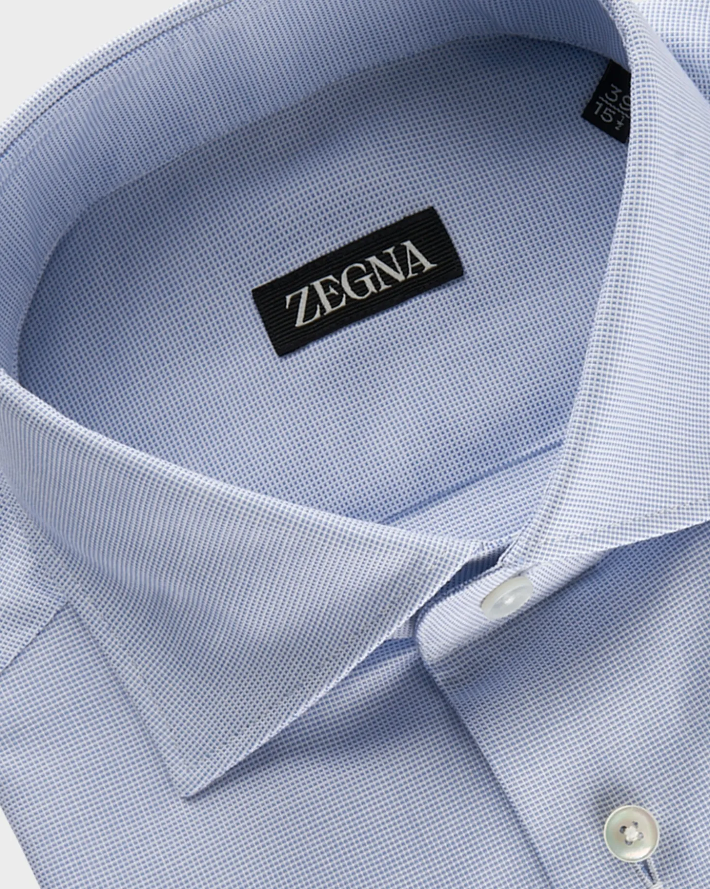 Blue Micro Weave French Cuff Cotton Shirt