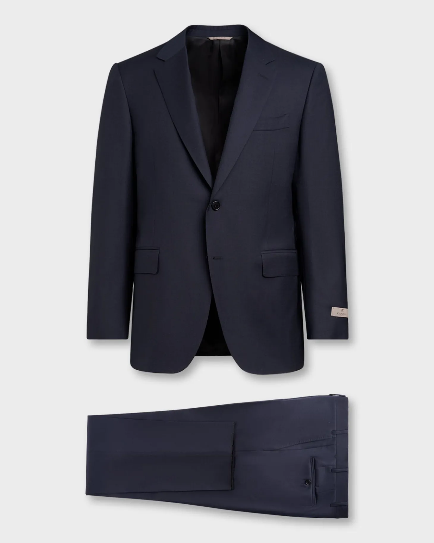 Blue Micropattern Wool Suit