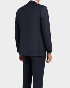 Blue Micropattern Wool Suit