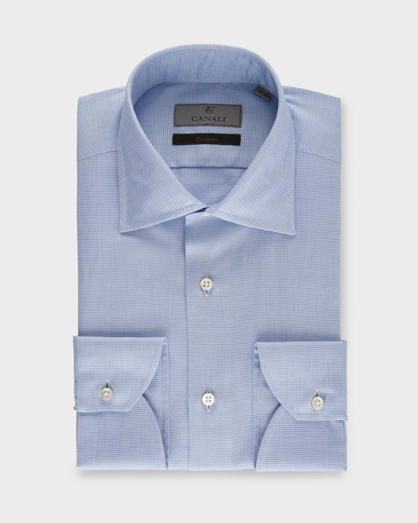 Blue Microtexture Exclusive Cotton Shirt