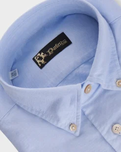 Blue Microweave Cotton Shirt