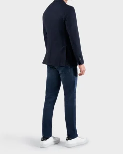 Blue/ Navy Wool Cross Weave Jacket