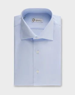 Blue Oxford Weave Cotton Shirt