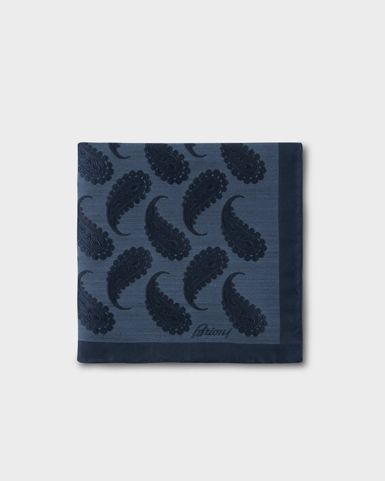 Blue Paisley Silk Pocket Square