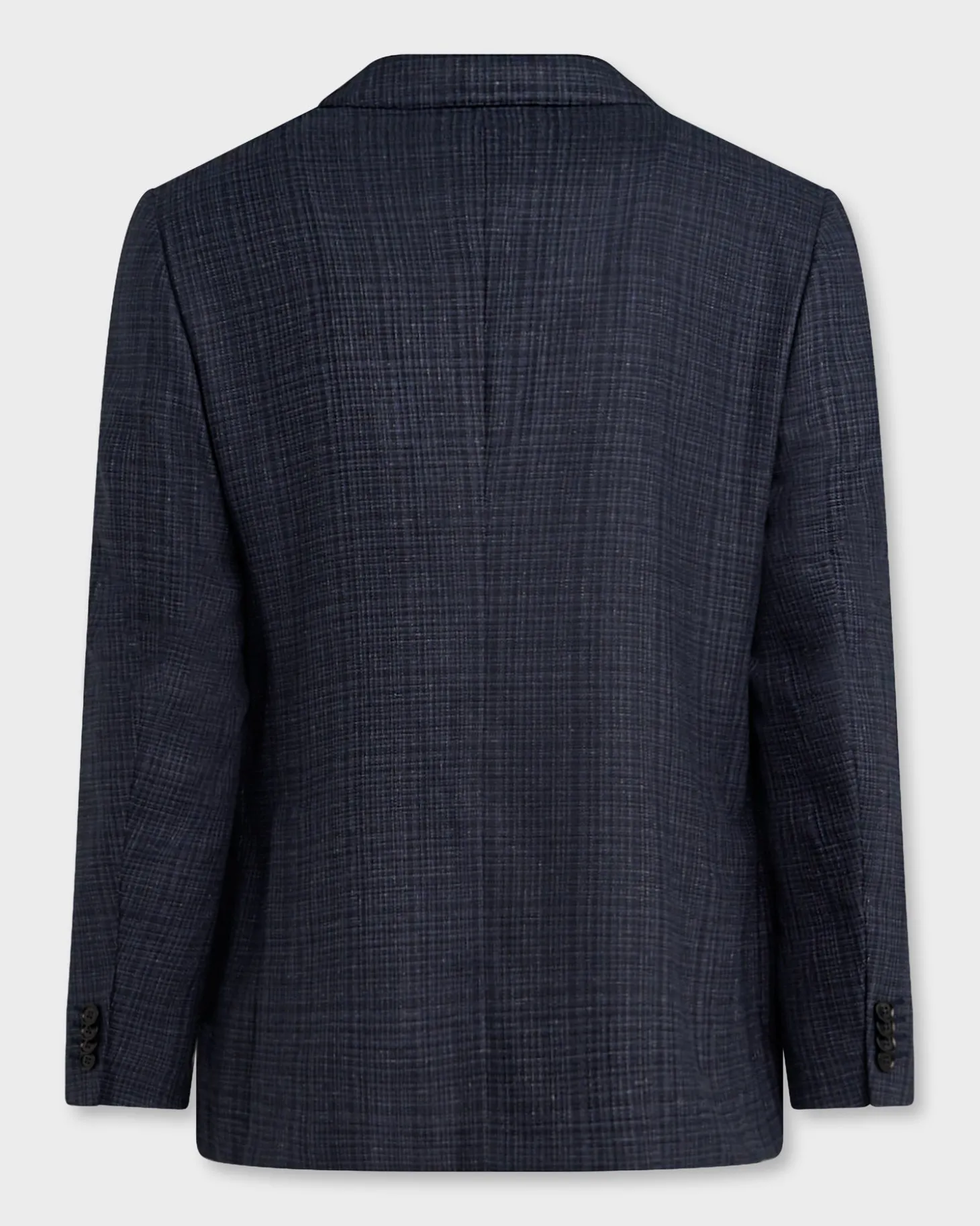 Blue Plaid Silk Wool Sports Jacket