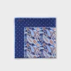 Blue Polkadot And Paisley Silk Pocket Square