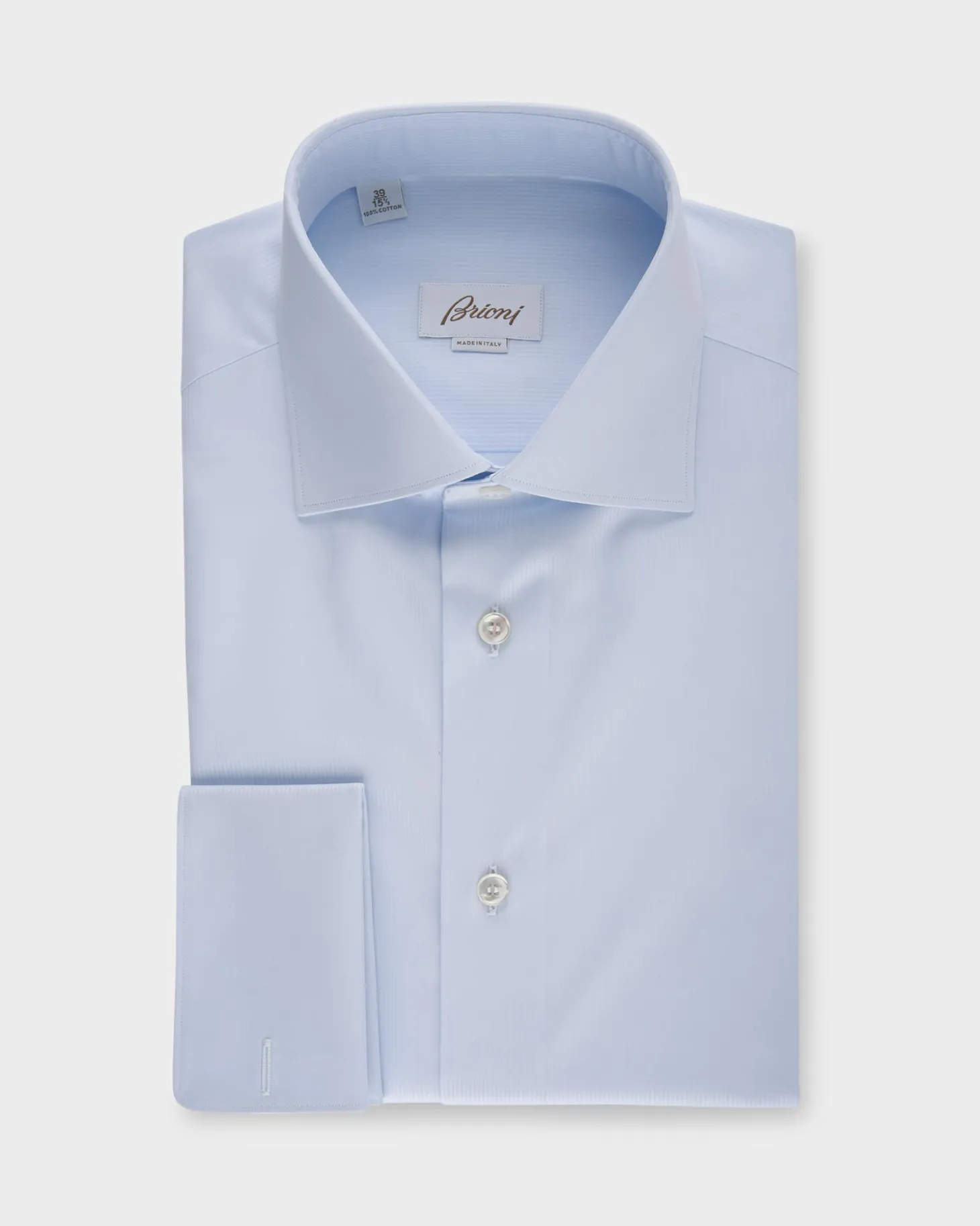 Blue Self Stripe French Cuff Cotton Shirt