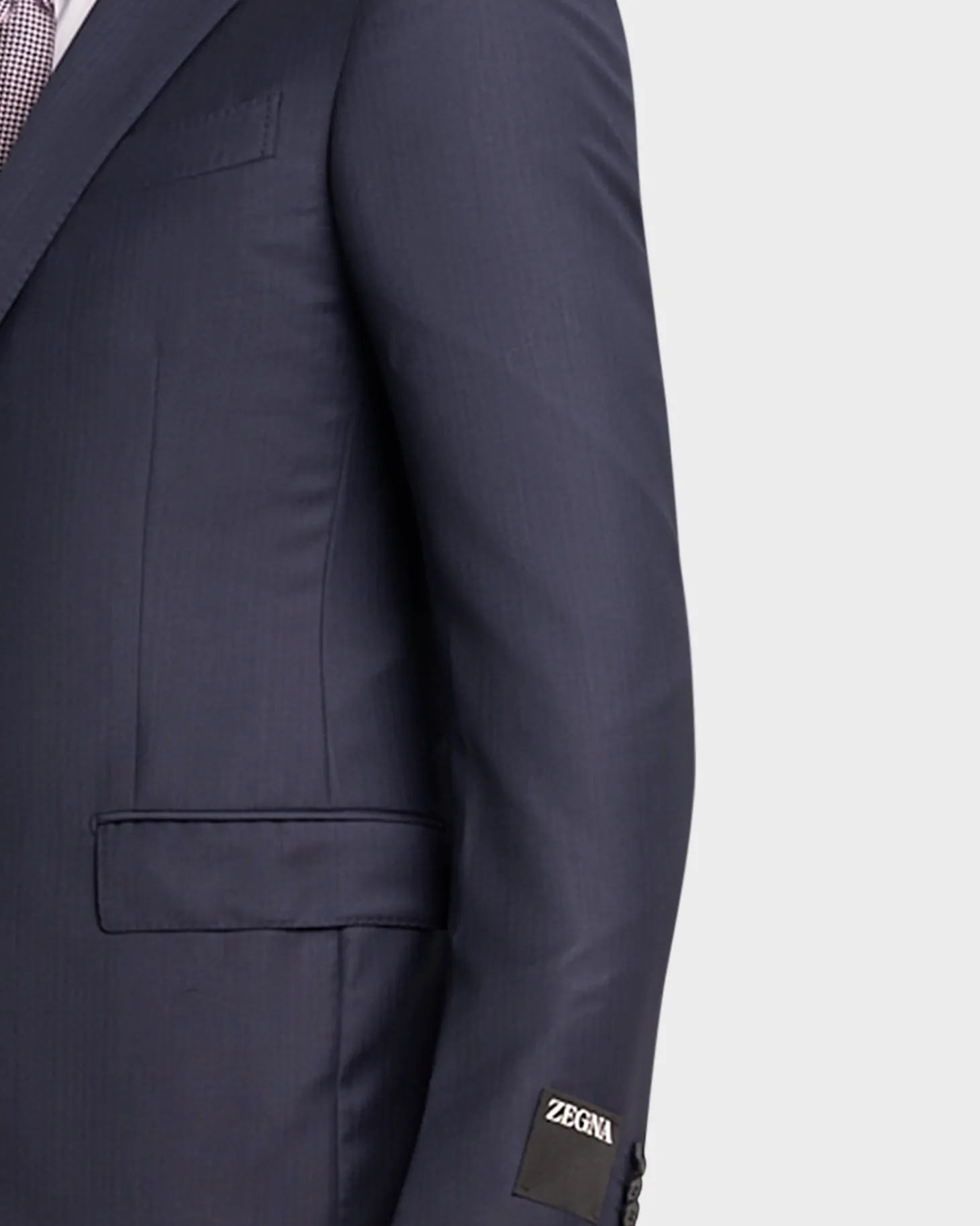 Blue Self Stripe Herringbone Trofeo Wool Suit