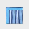 Blue Stripe Silk Pocket Square