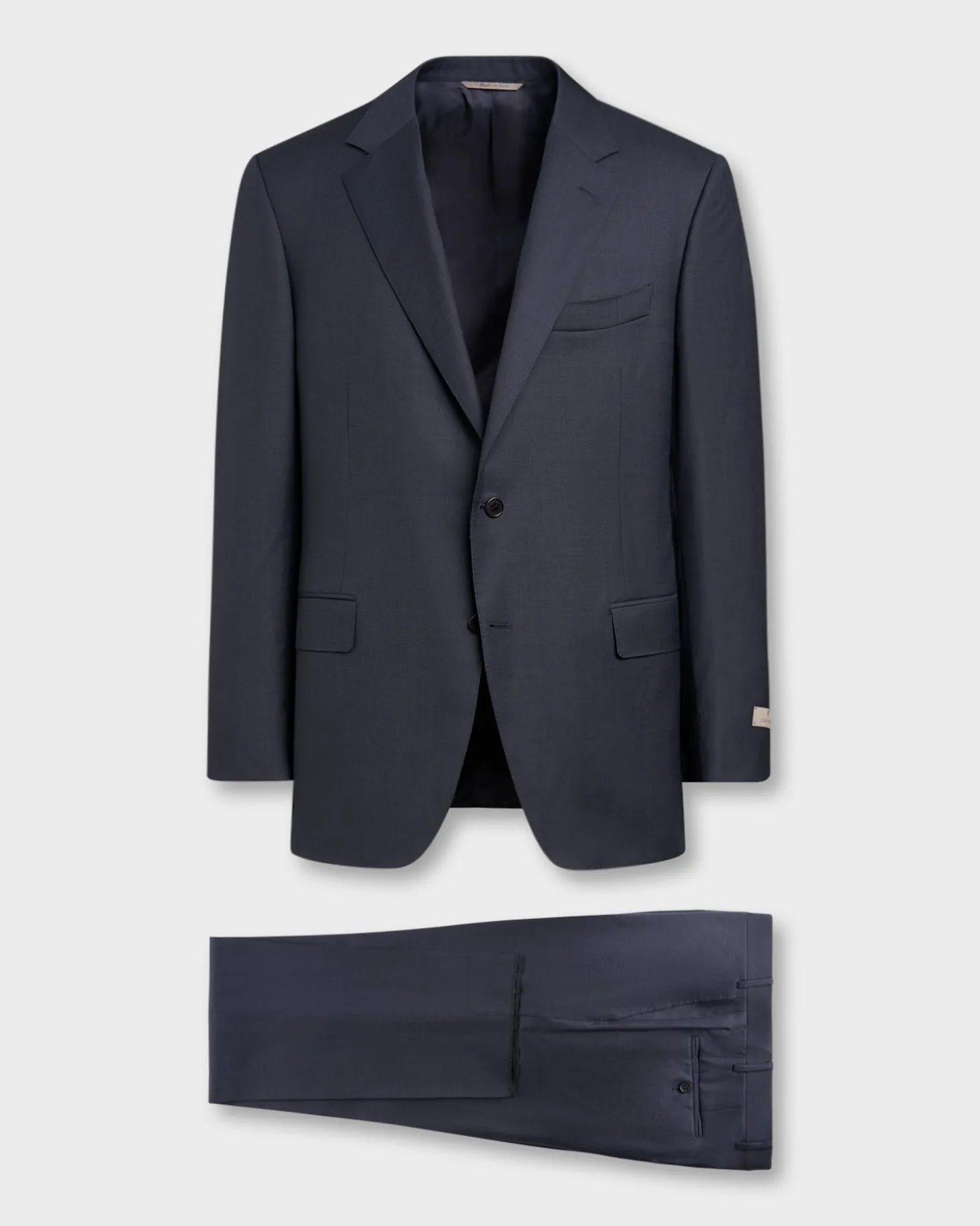 Blue Textured Wool Suit