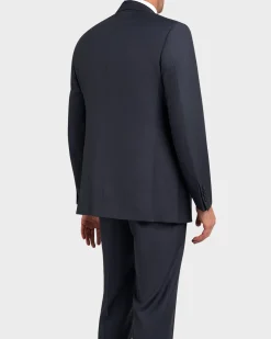 Blue Textured Wool Suit
