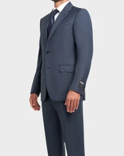 Blue Twill Multi Season Wool Suit