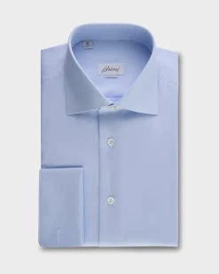 Blue Ventiquattro Cotton Twill French Cuff Shirt