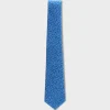 Blue With Mini White Floral Silk Tie