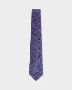 Blue With Orange Paisley Tie