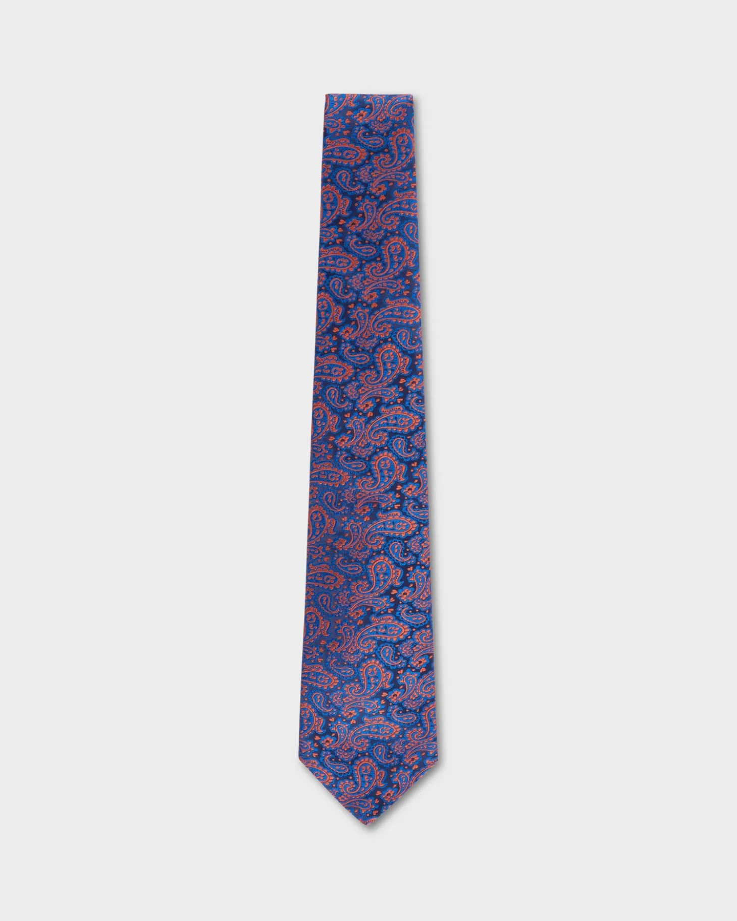 Blue With Orange Paisley Tie