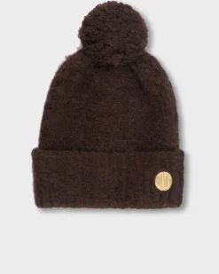 Brown Alpaca Pom Pom Beanie