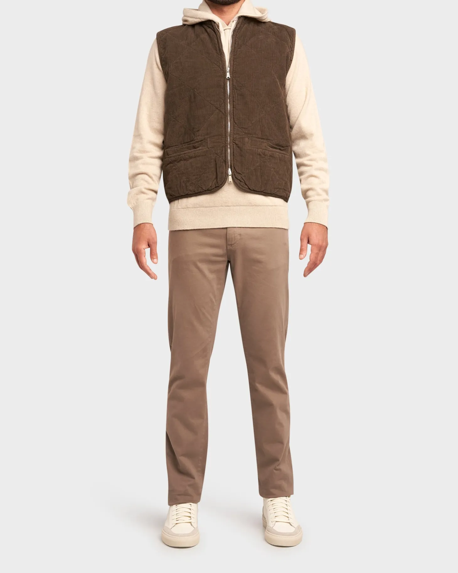 Brown Cotton Cord Vest