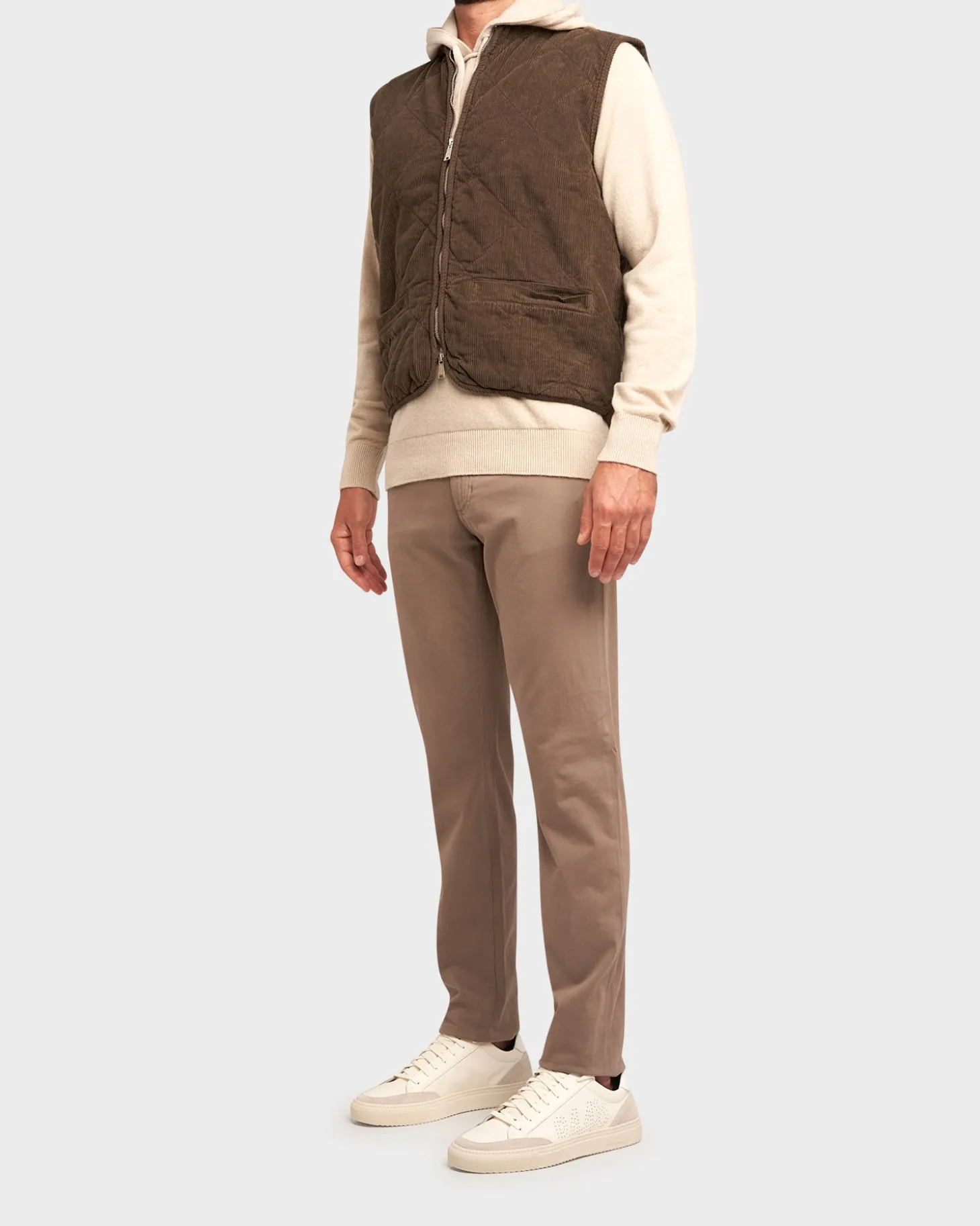 Brown Cotton Cord Vest