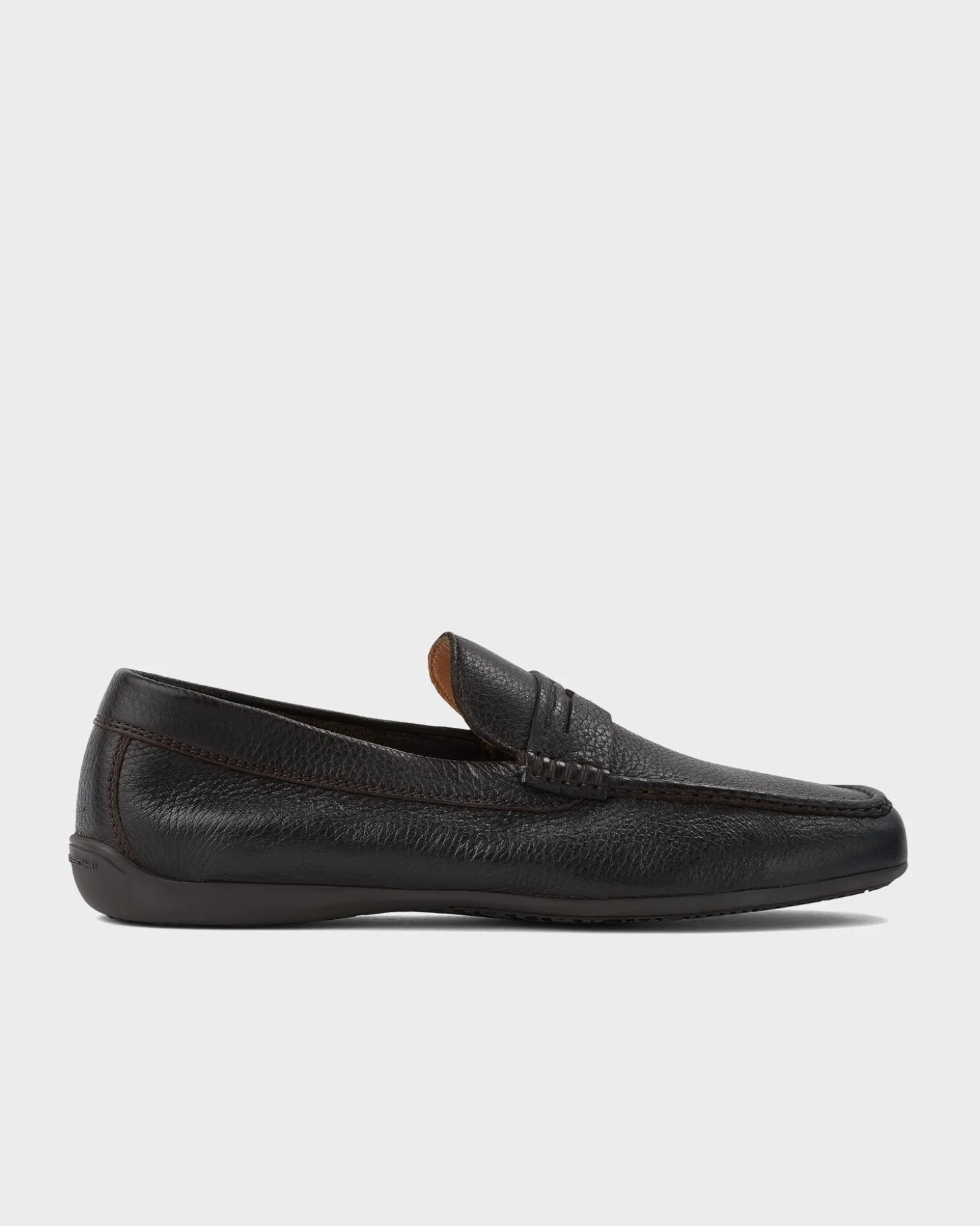 Brown Minorca Pebbled Leather Loafer