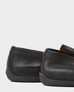 Brown Minorca Pebbled Leather Loafer