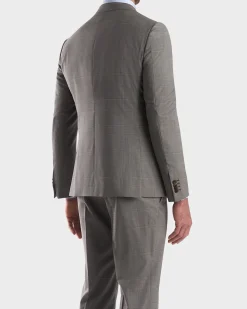 Brown Prince Of Wales Check Wool Suit