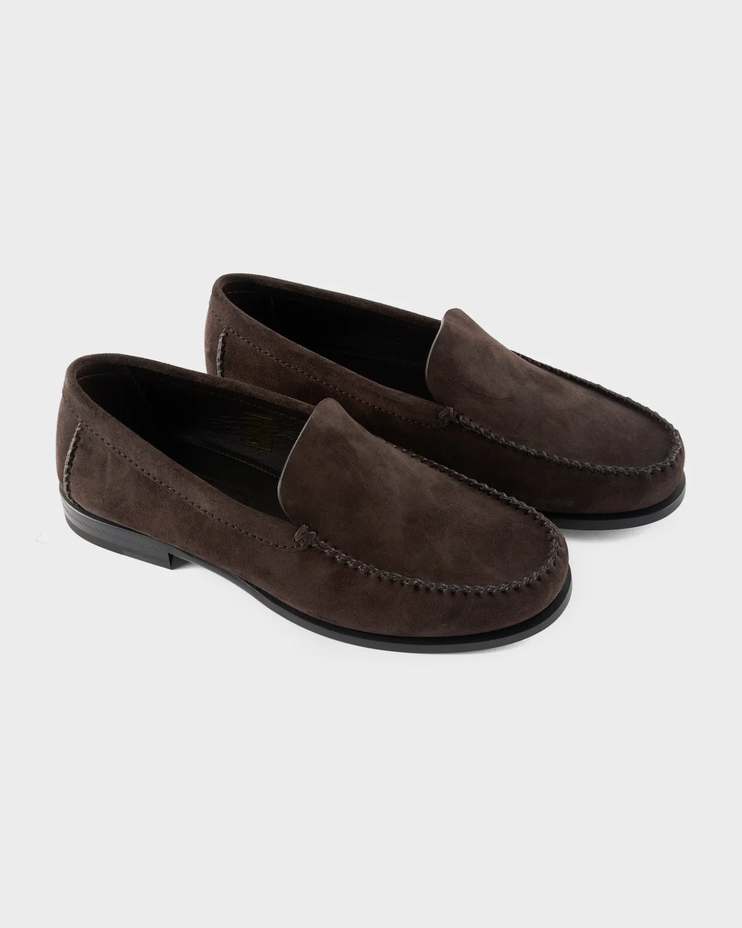 Brown Suede Boston Moccasins