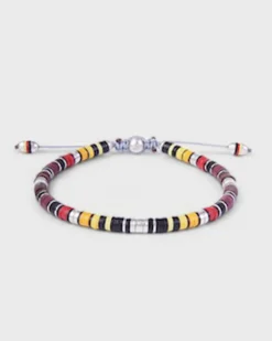 Burgundy Pattern Rizon Silver Bracelet