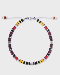 Burgundy Pattern Rizon Silver Bracelet