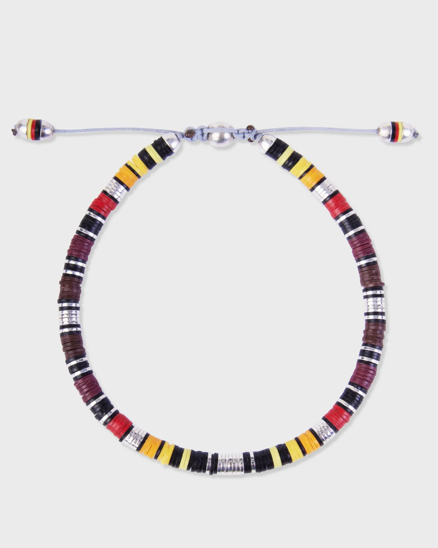 Burgundy Pattern Rizon Silver Bracelet