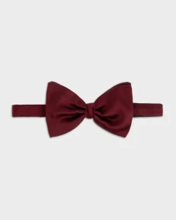 Burgundy Silk Bow Tie
