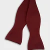 Burgundy Silk Untied Bow Tie