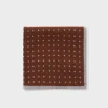 Burn Orange Brown Polkadot Wool Pocket Square