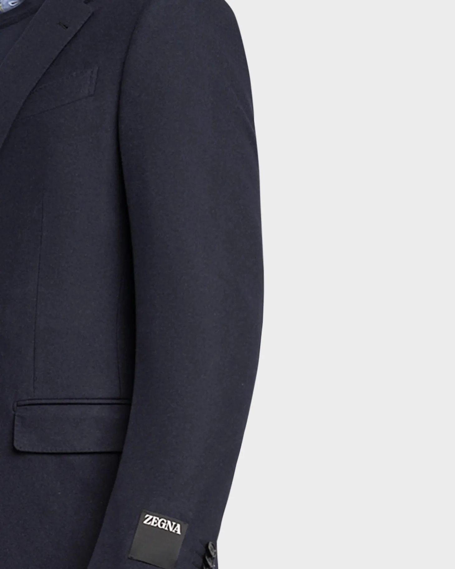 Cashmere Mink Solid Navy Blazer