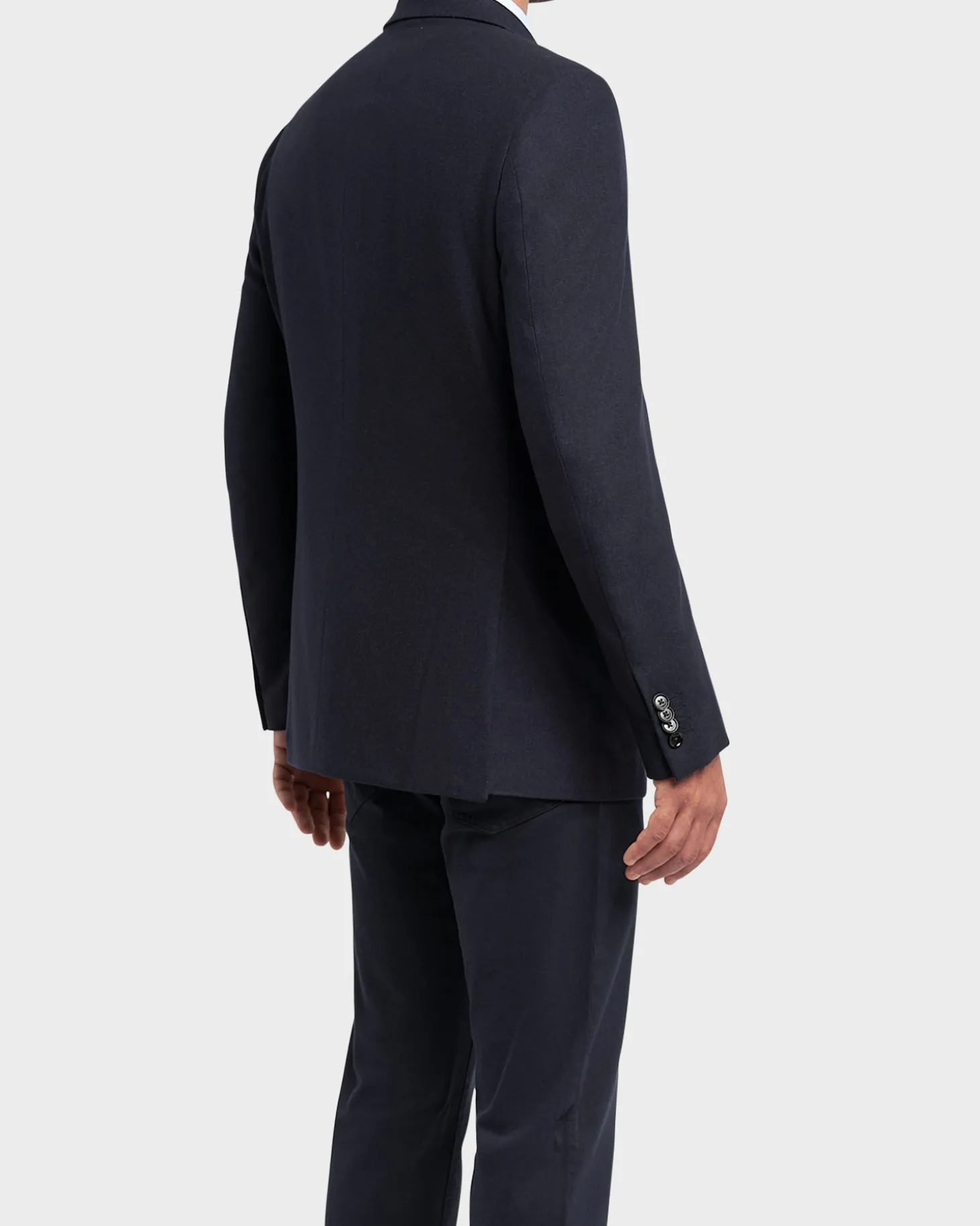 Cashmere Mink Solid Navy Blazer