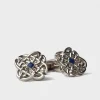Celtic Stone Silver Cufflinks