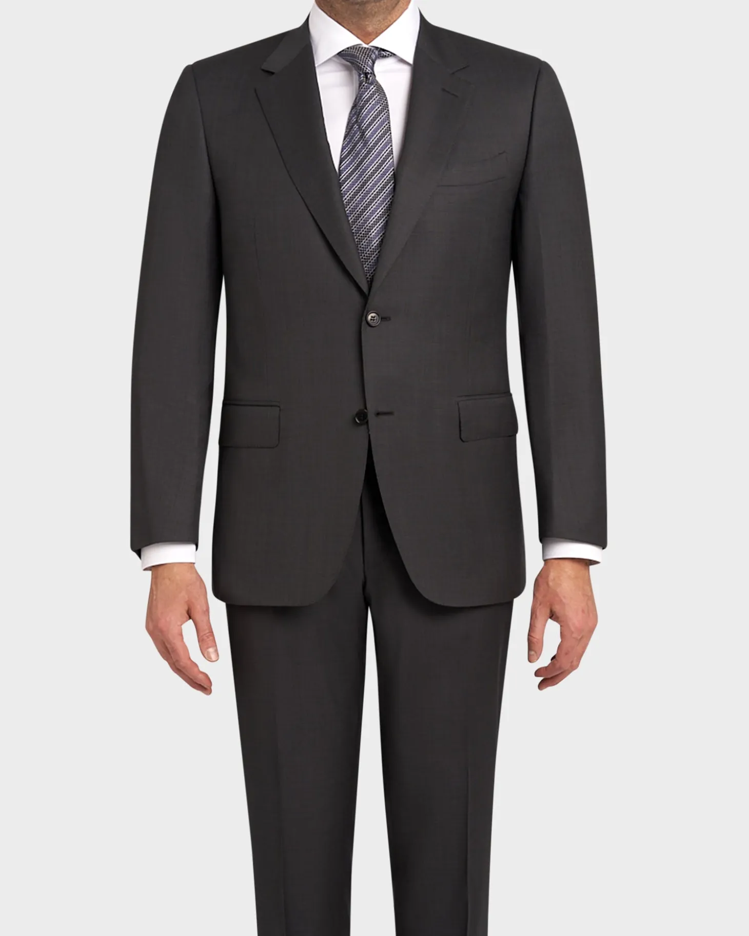 Charcoal With Blue Micro Pattern Wool Suit