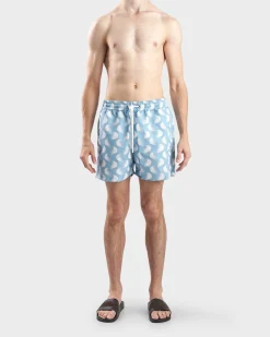 Cool Blue Copacabana Nuvem Print Sport Swim Short