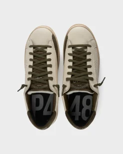 Cream And Olive John Sneakers