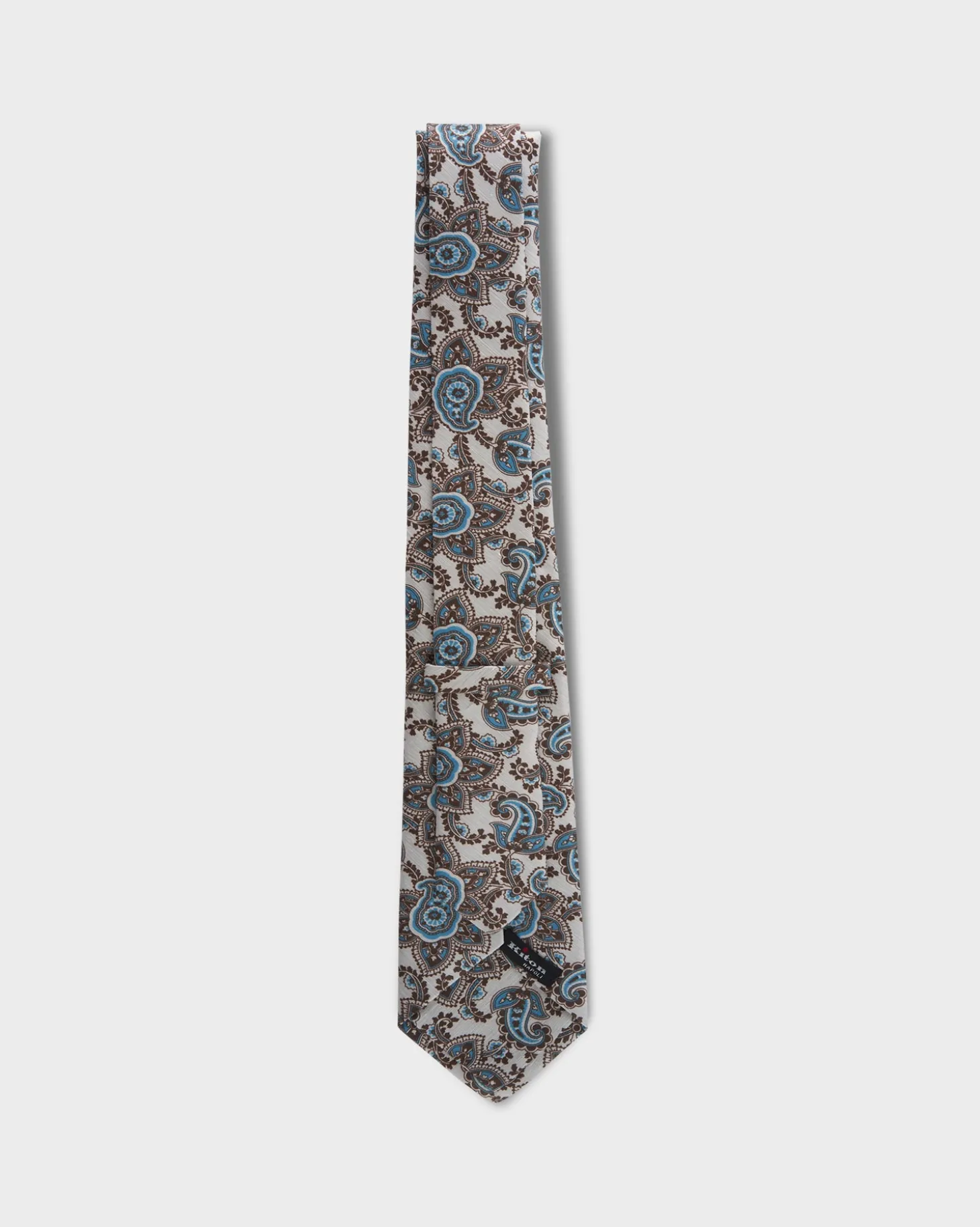 Cream Paisley Silk Linen Tie