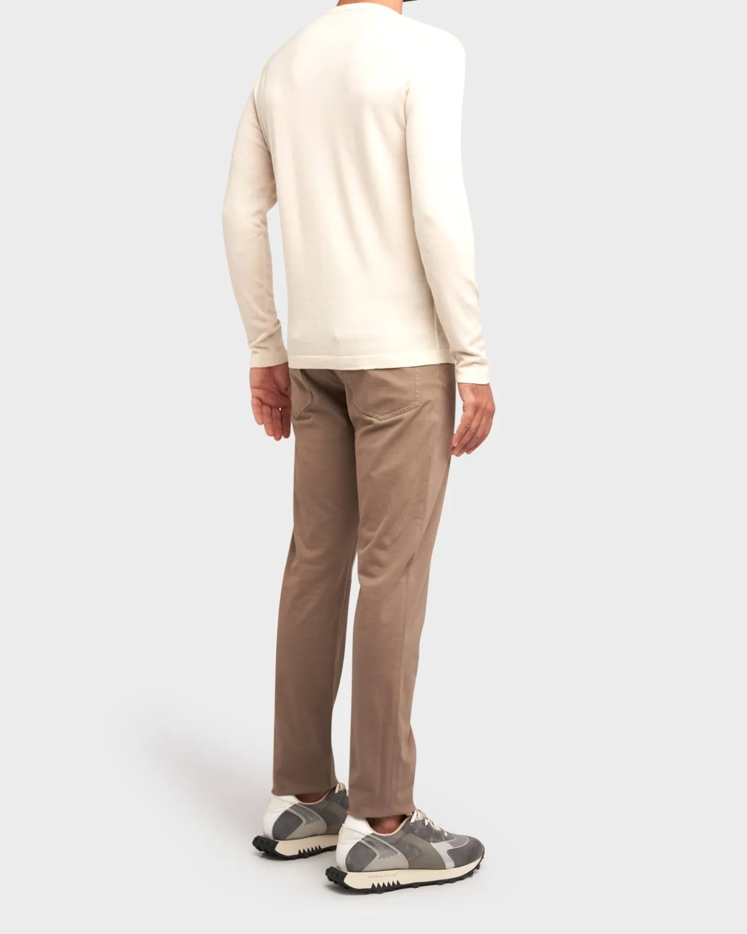 Cream Virgin Wool Crew Sweater