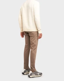 Cream Wool Blend Patterned Knit Sweater