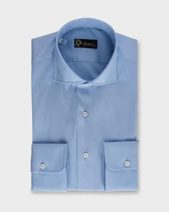 Crystal Blue Cotton Stretch Shirt