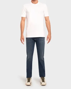 Dark Blue Aged Denim Tellis Slim Fit Jeans