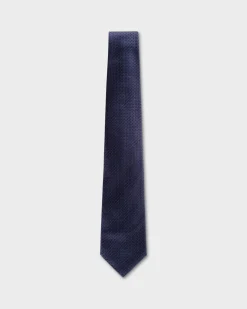 Dark Blue And Black Patterned Tie