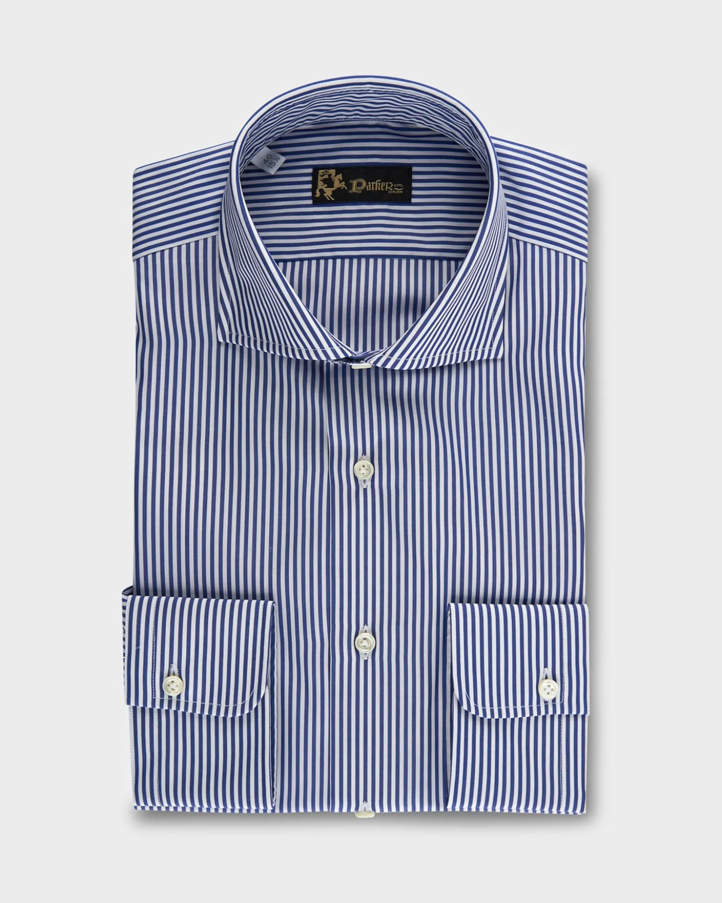 Dark Blue And White Stripe Cotton Shirt